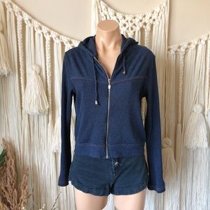 McCray Ribbed Crop Hooded Zip Up